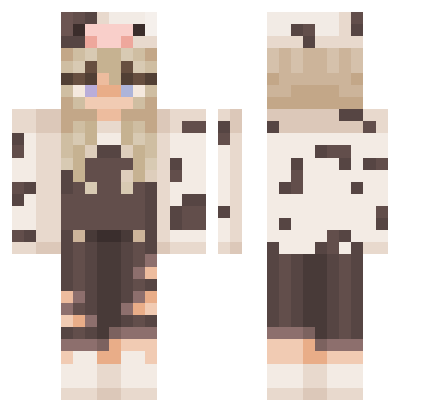 Kaitliin Minecraft skin, front and back view