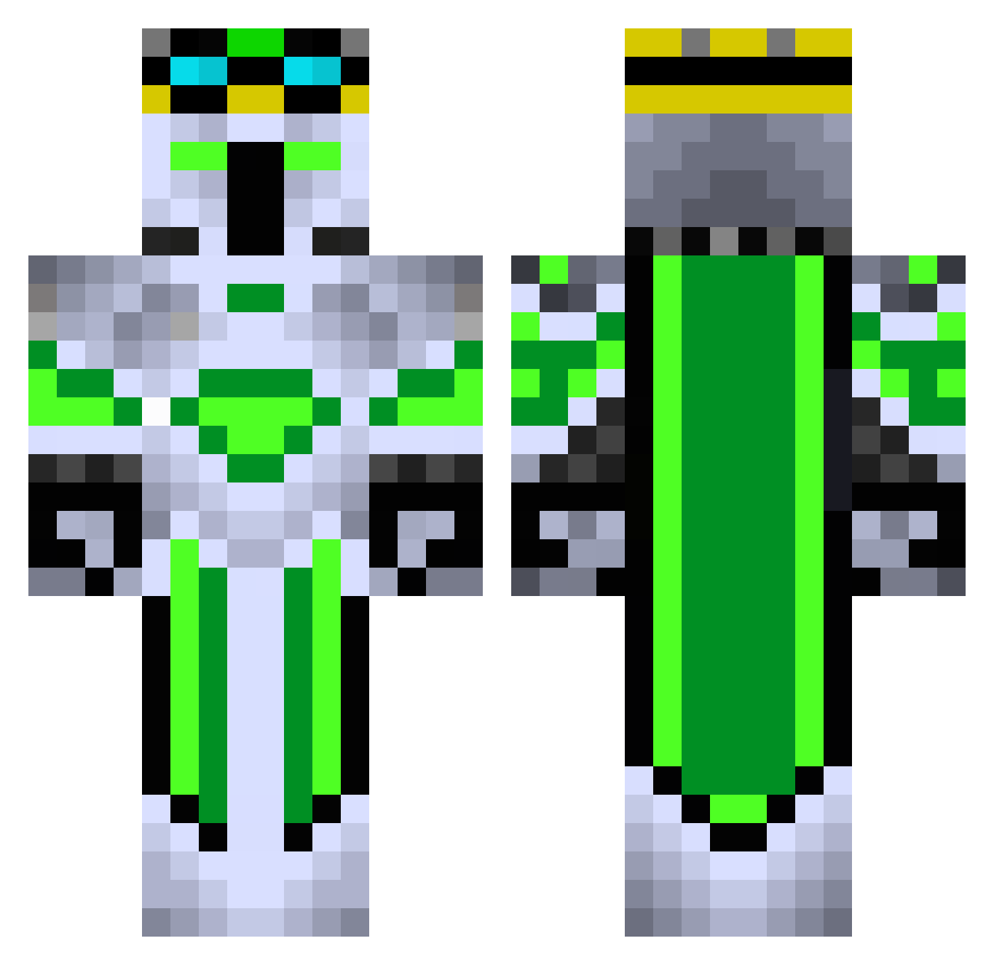 Boucane Minecraft skin, front and back view