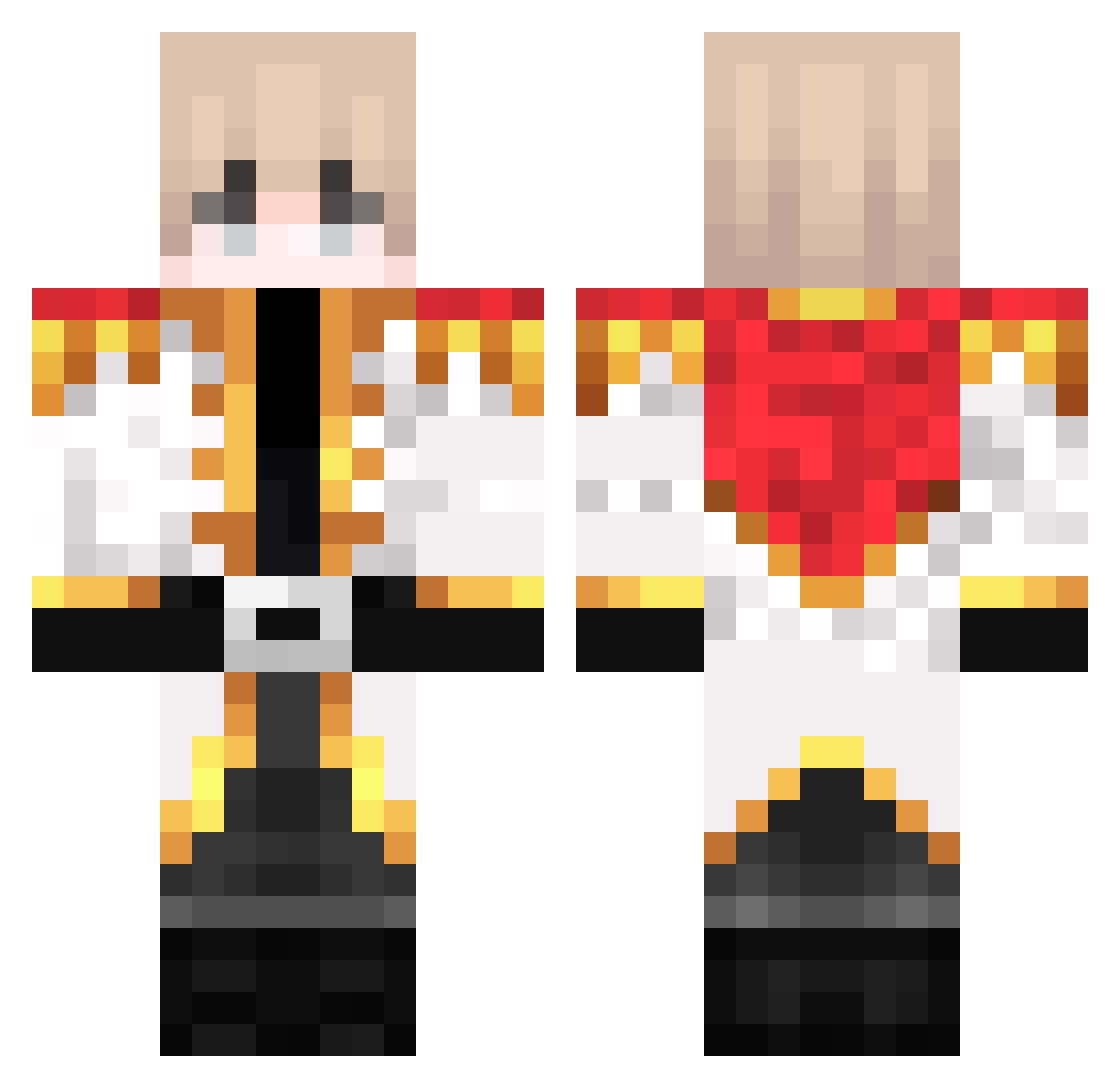 JuKroCraft Minecraft skin, front and back view