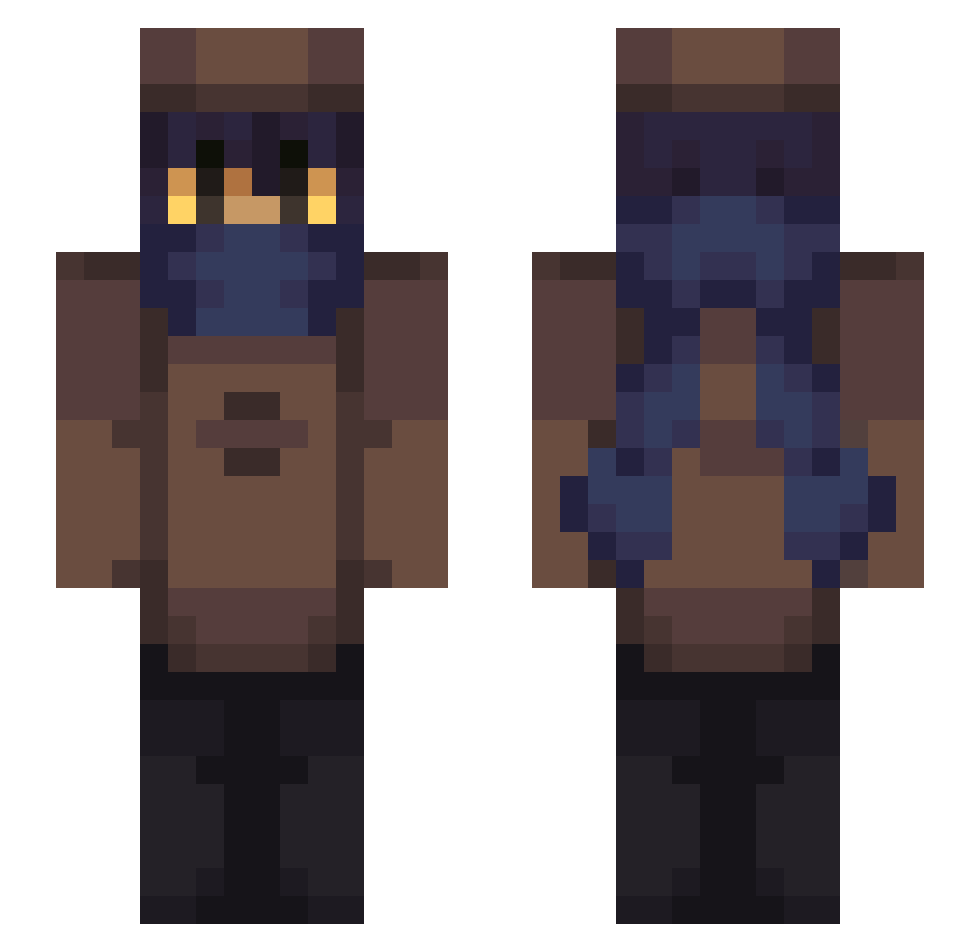 Aleegamer17 Minecraft skin, front and back view