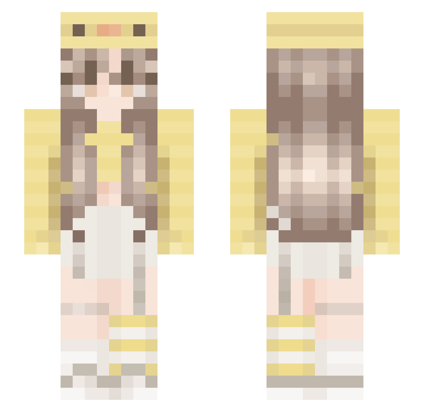 MrClanka Minecraft skin, front and back view