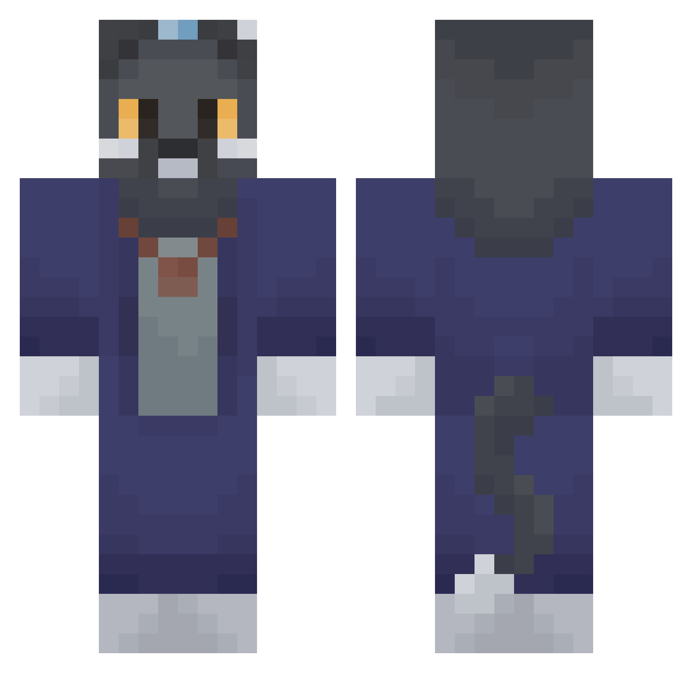 Rec21 Minecraft skin, front and back view