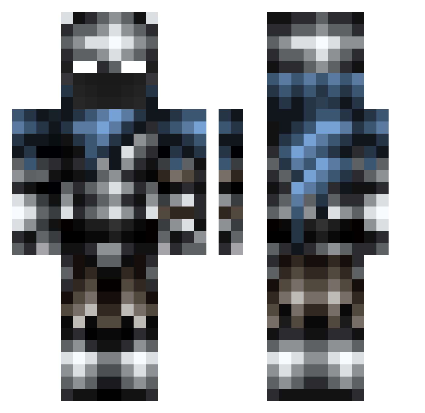 SubtypeZero Minecraft skin, front and back view