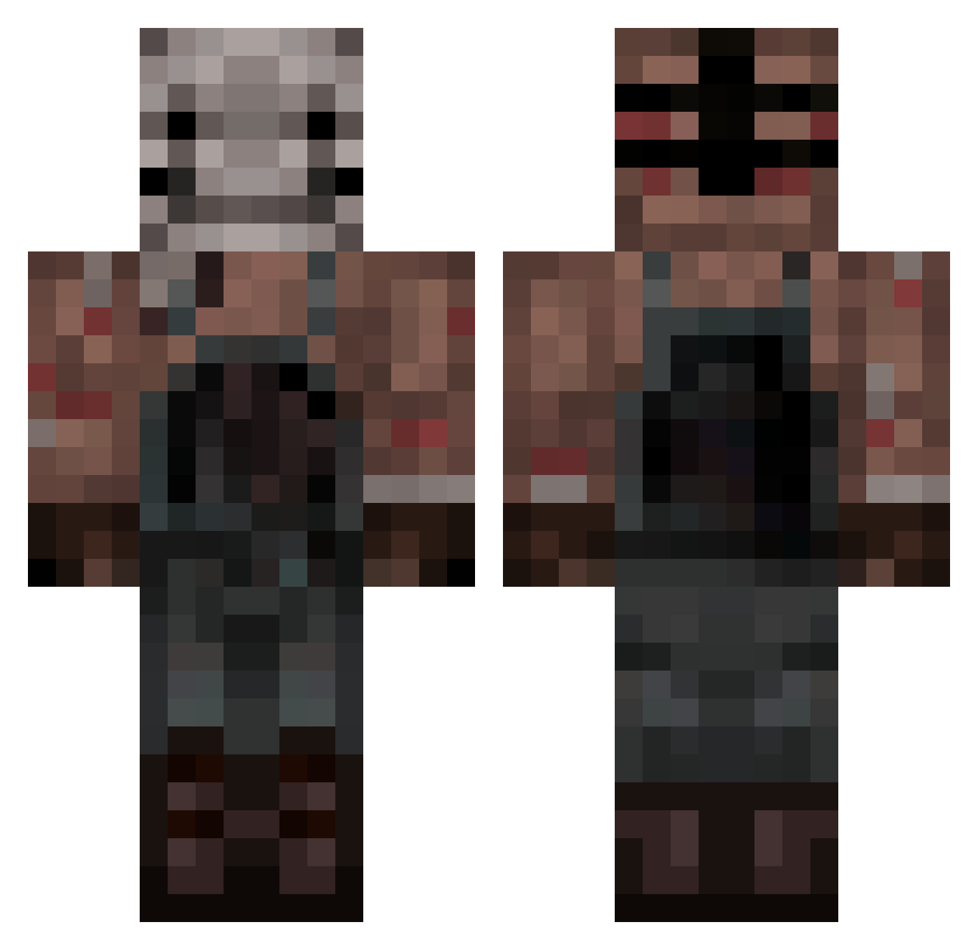 galaxy_glixch Minecraft skin, front and back view