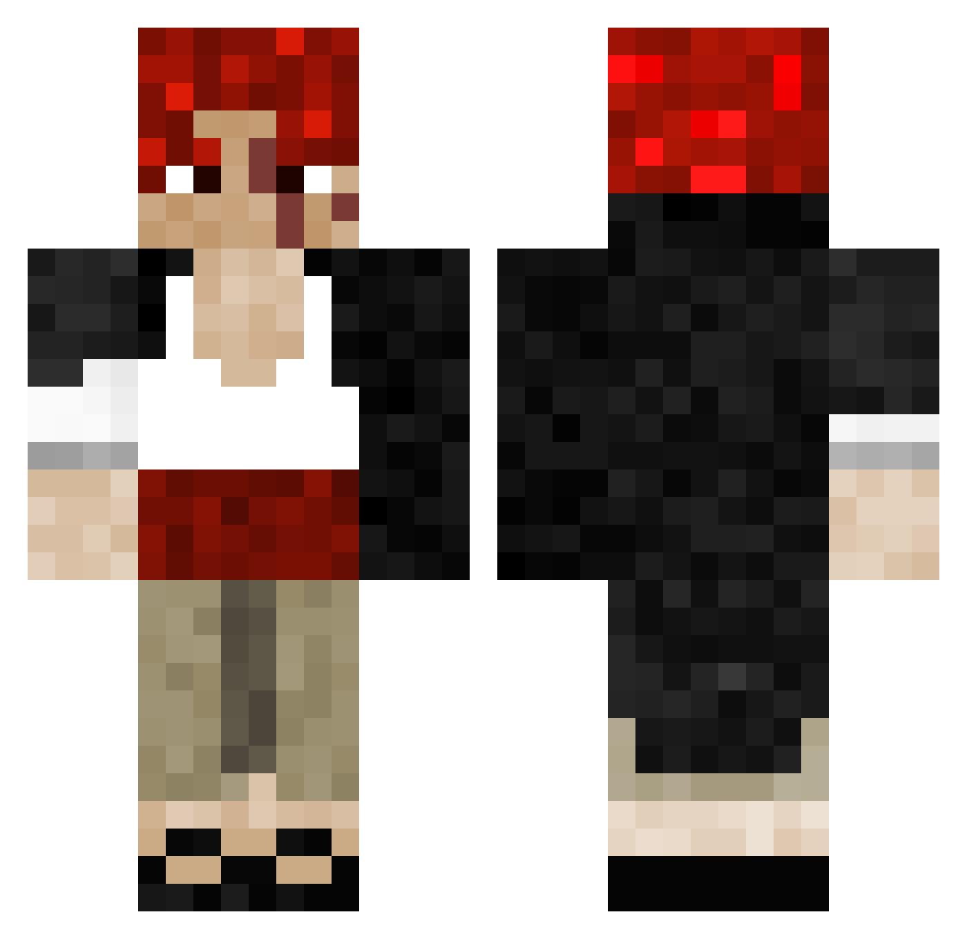DownInZimbabwe Minecraft skin, front and back view
