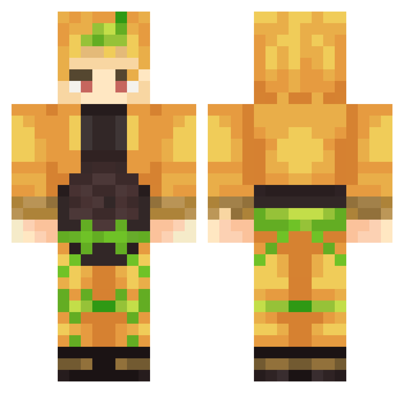ChauchaCosmica Minecraft skin, front and back view