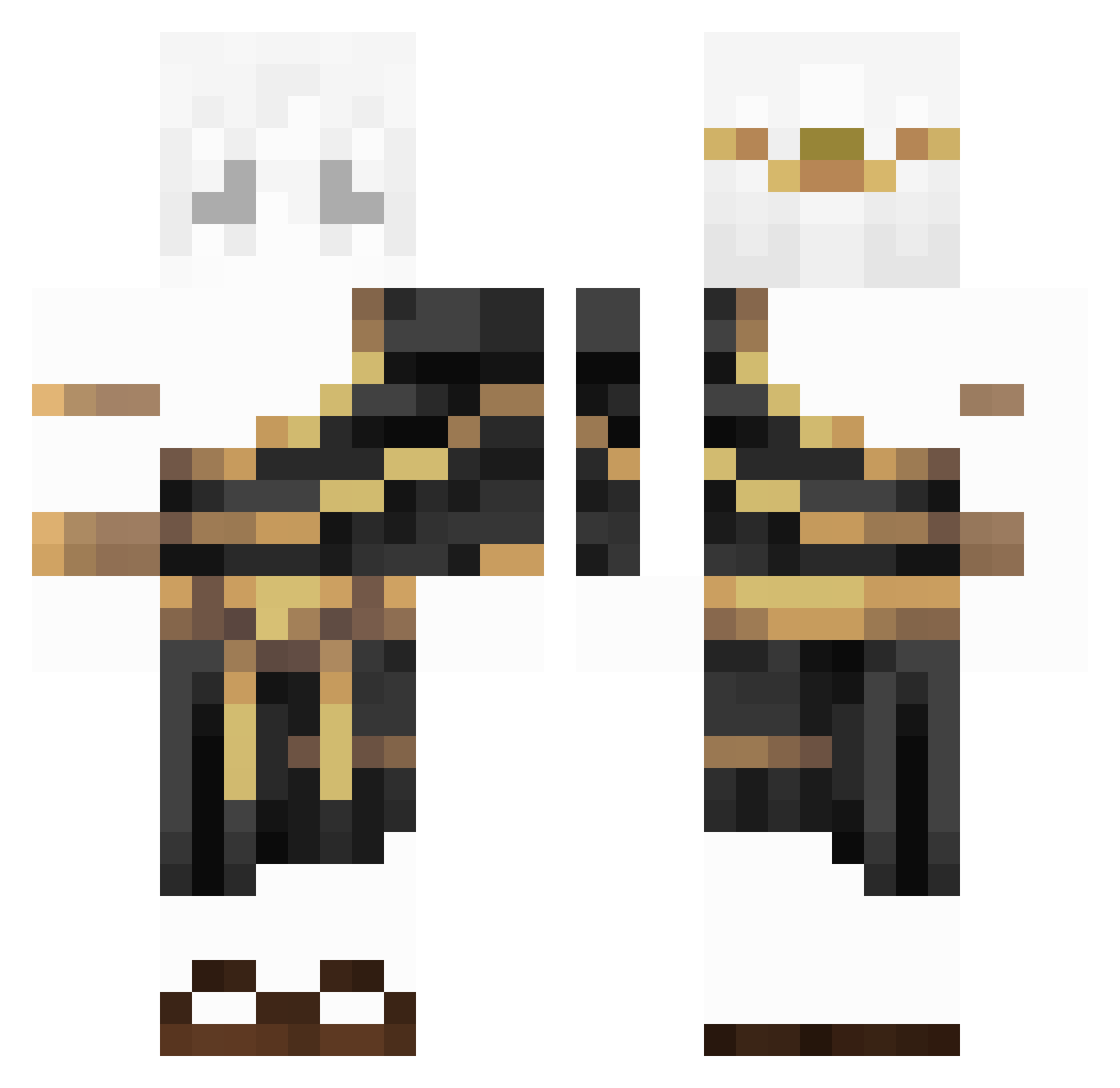 NyAurelius Minecraft skin, front and back view