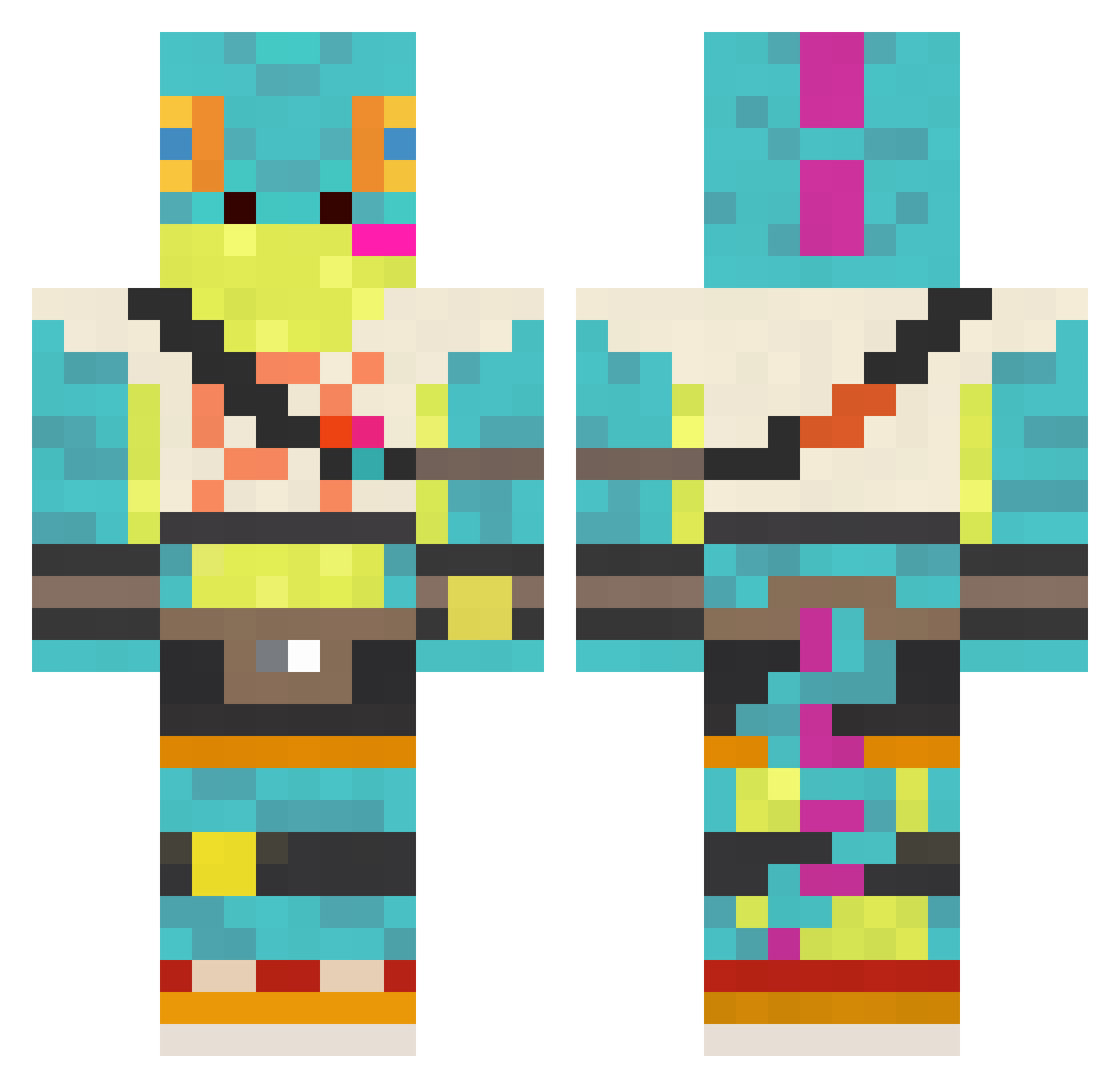 SEAWE Minecraft skin, front and back view