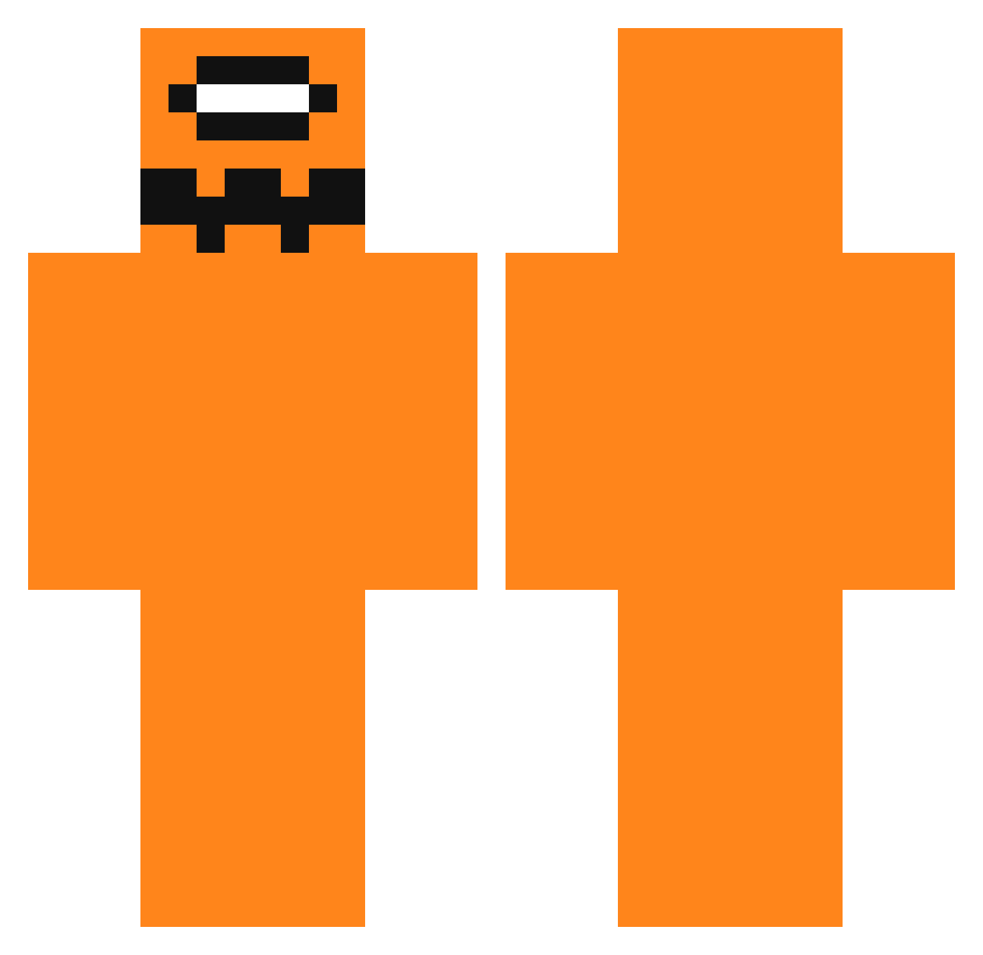 Hungriest Minecraft skin, front and back view