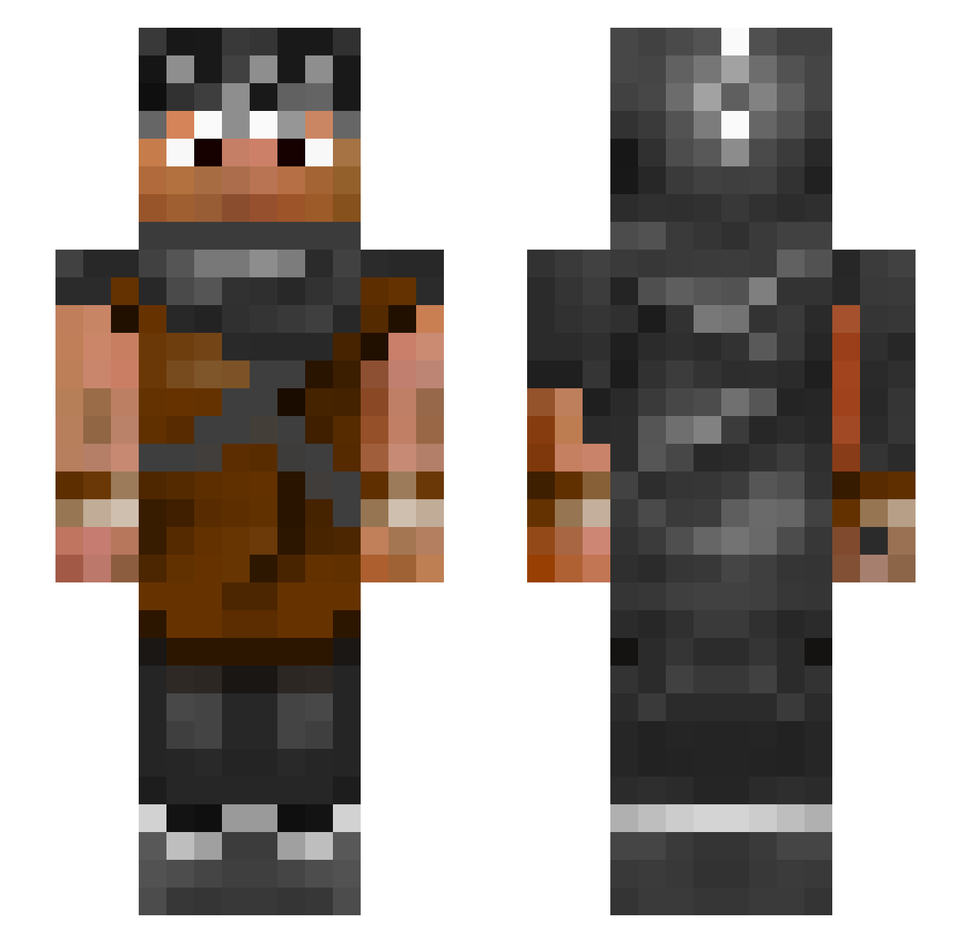 uncommonly Minecraft skin, front and back view