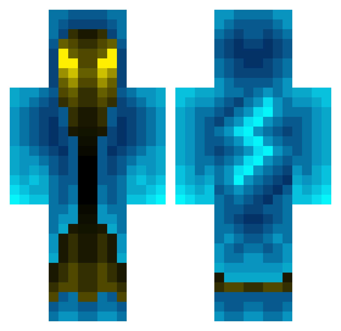 Matikta Minecraft skin, front and back view
