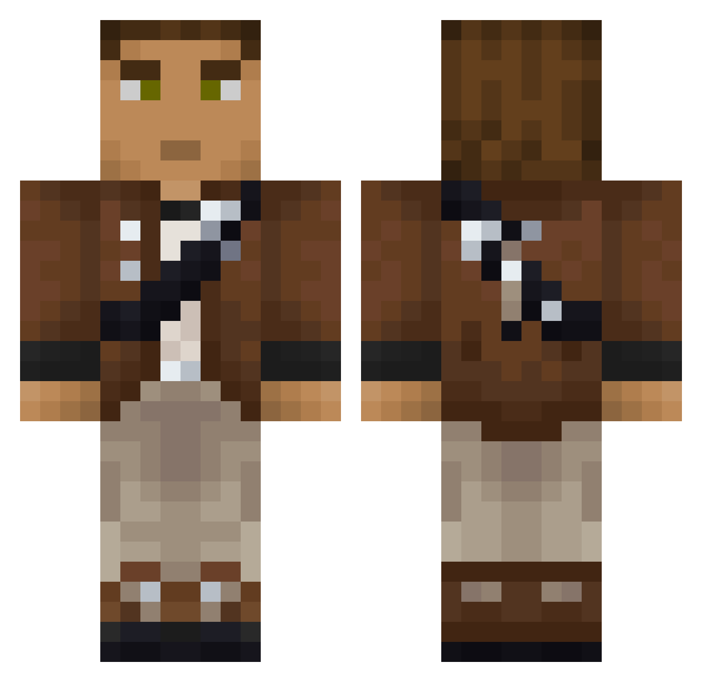 Carved_Creeper Minecraft skin, front and back view