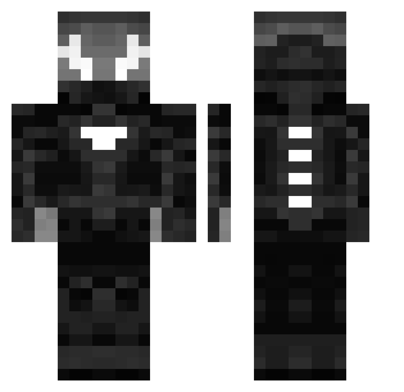 VIZIQN Minecraft skin, front and back view
