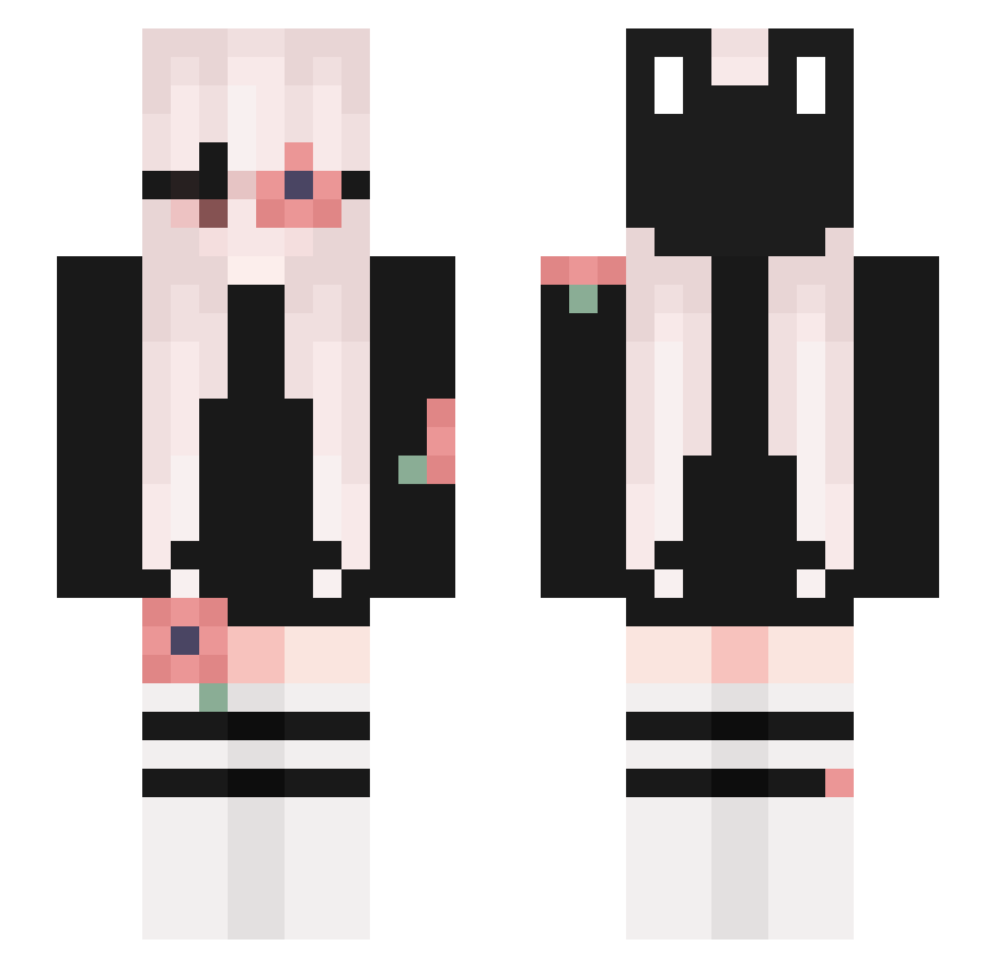 Traumglitzer Minecraft skin, front and back view