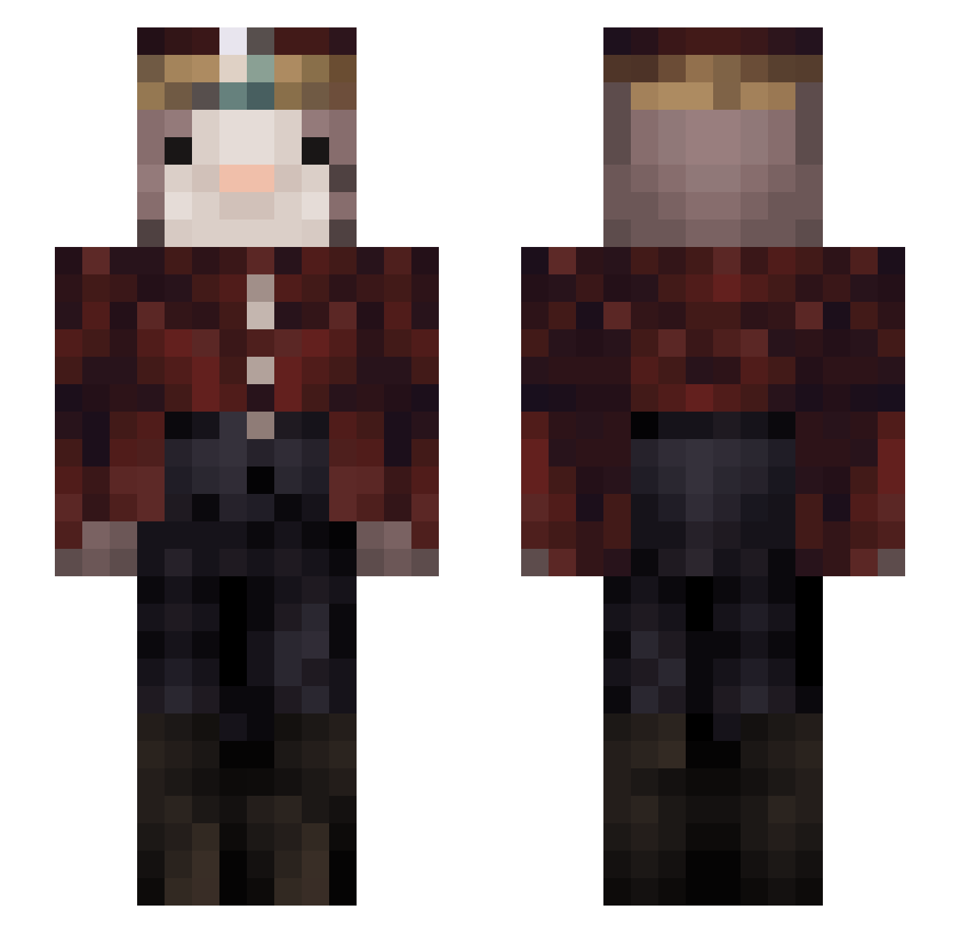 OhBlossom Minecraft skin, front and back view