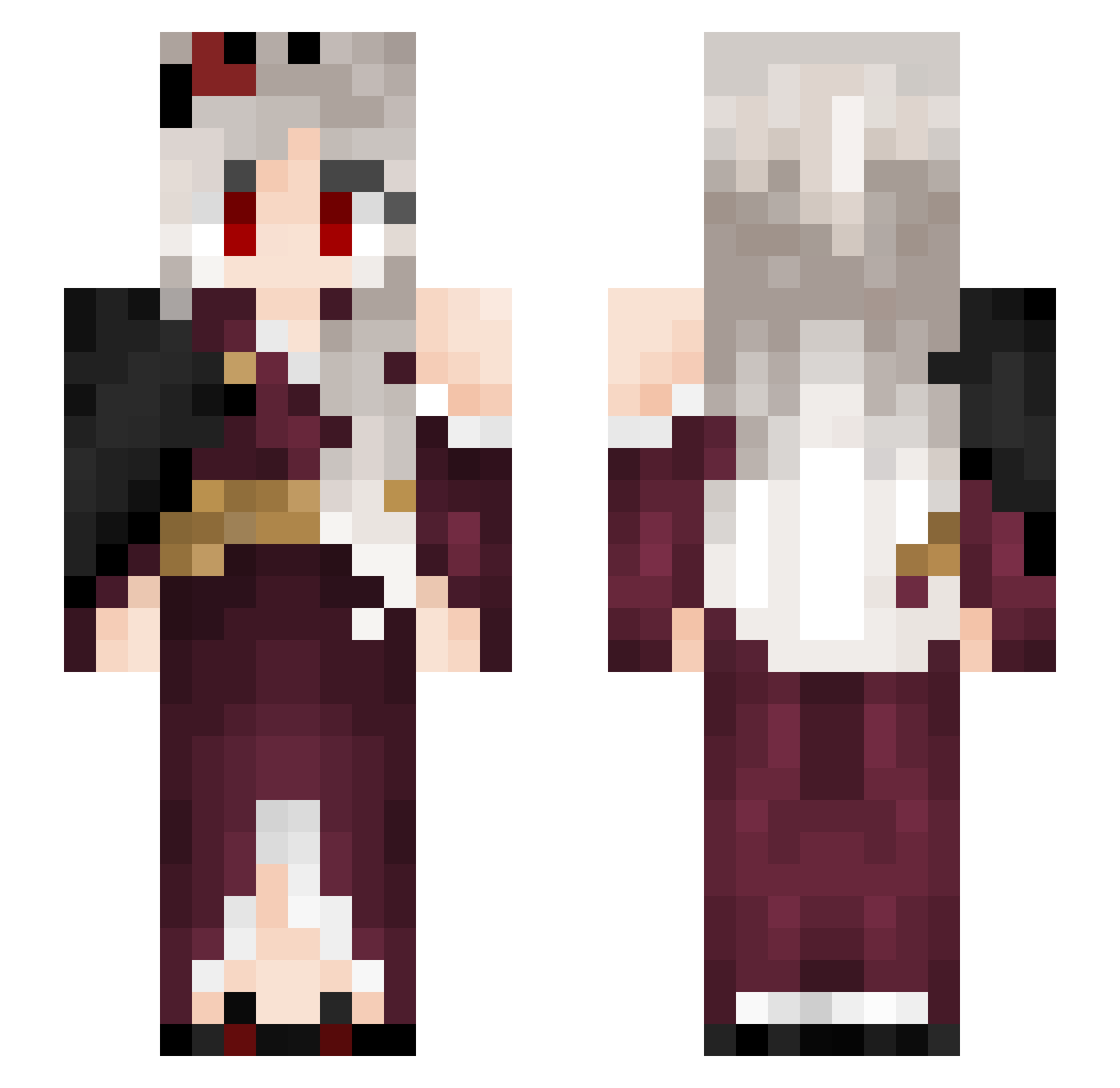 unicorn_moon Minecraft skin, front and back view