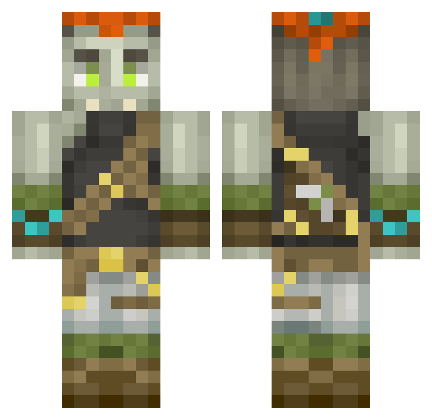 Runovaris Minecraft skin, front and back view