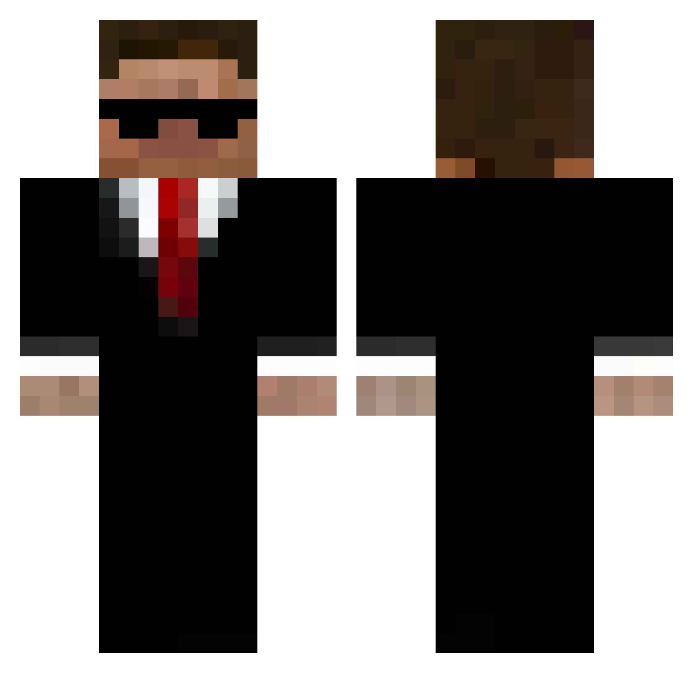 SPLucas Minecraft skin, front and back view