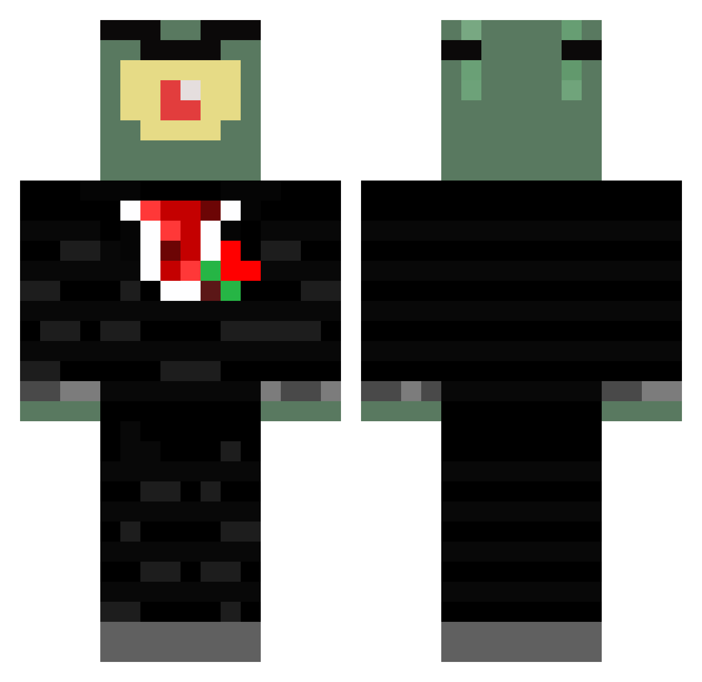 Plankton14 Minecraft skin, front and back view