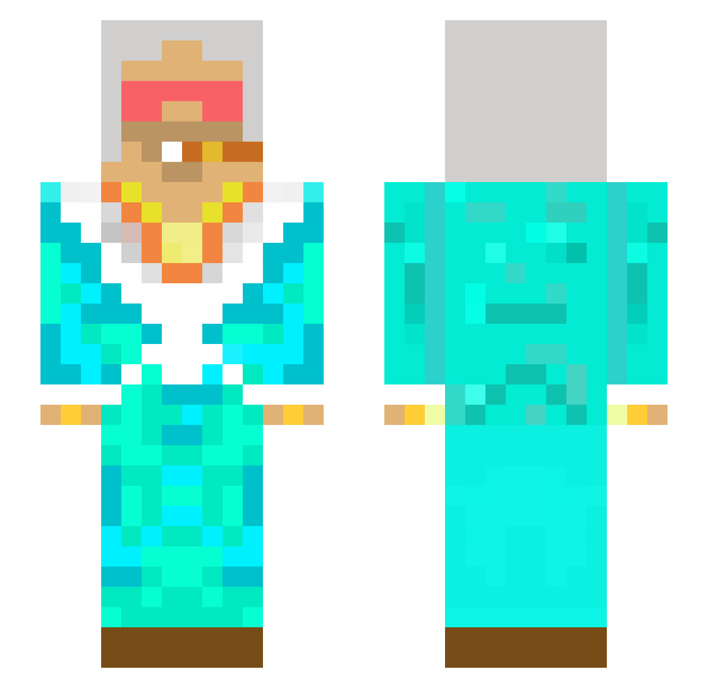 Elitan13 Minecraft skin, front and back view