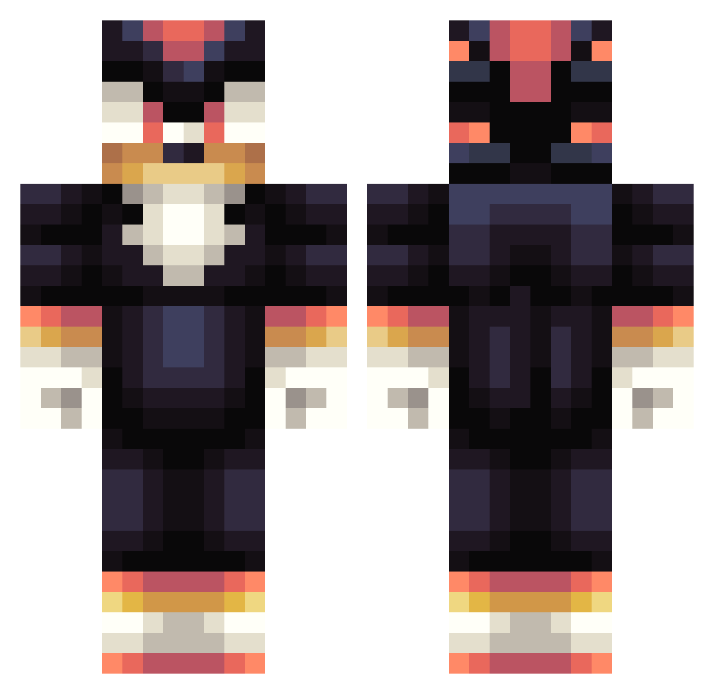 IeatBooBooBites Minecraft skin, front and back view