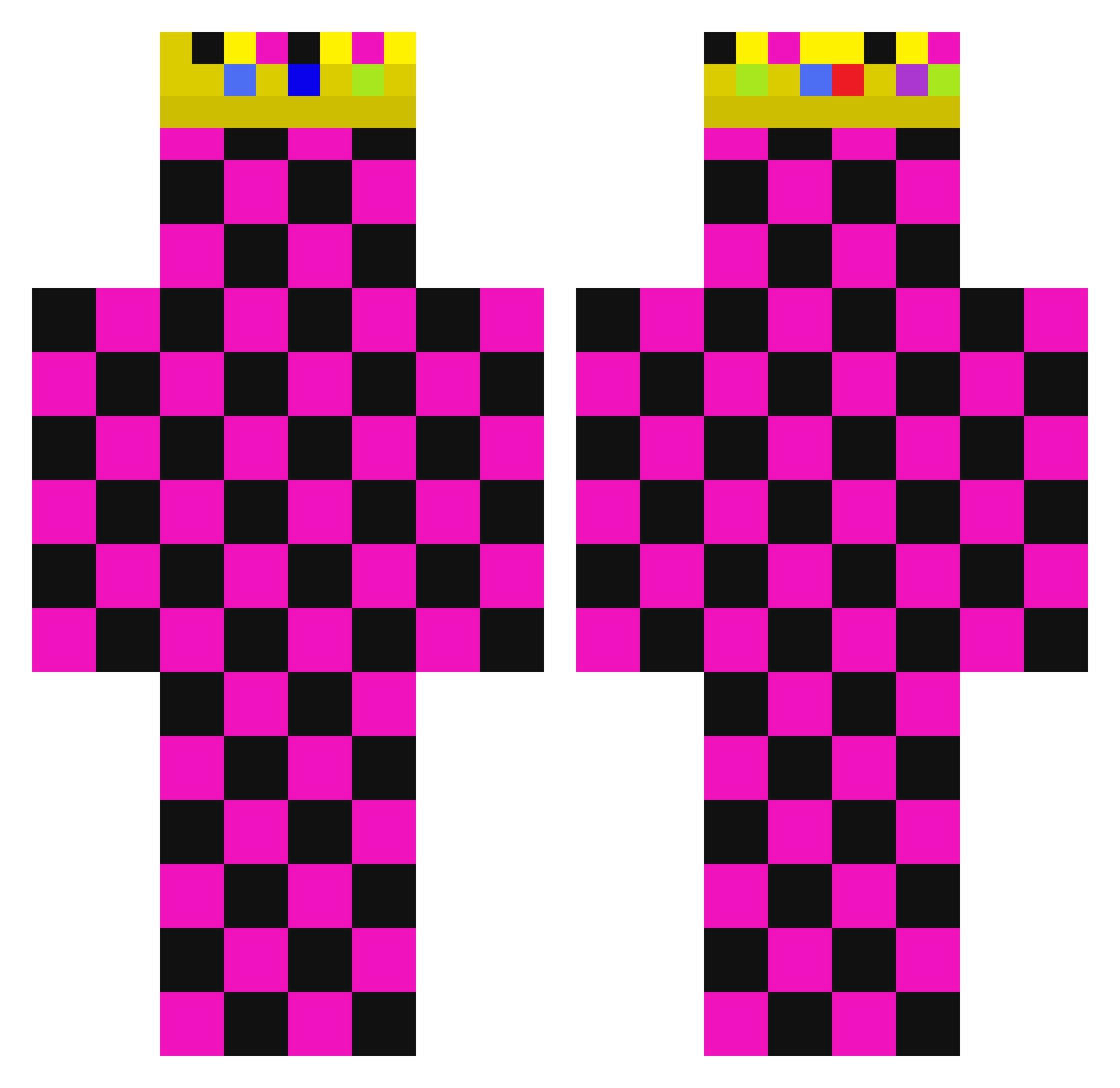 KarsQraz Minecraft skin, front and back view