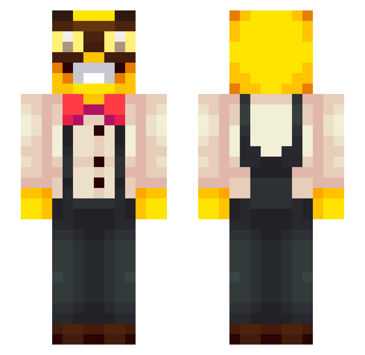 AmityFanboy Minecraft skin, front and back view