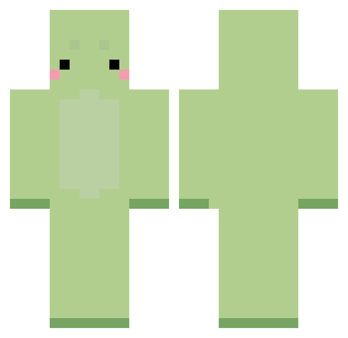 quinkanzaki Minecraft skin, front and back view