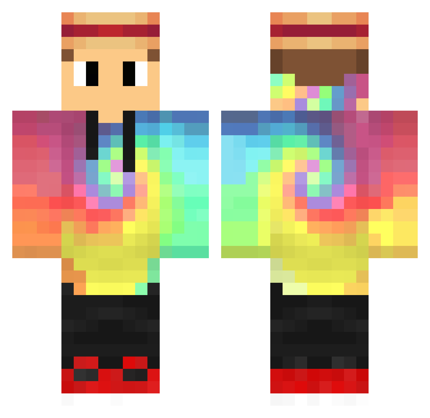 Schipp Minecraft skin, front and back view