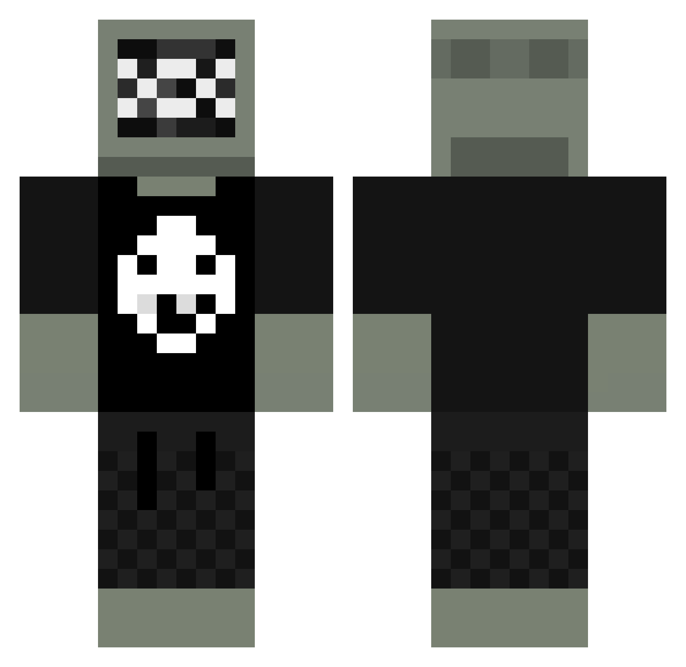 splashdevv Minecraft skin, front and back view