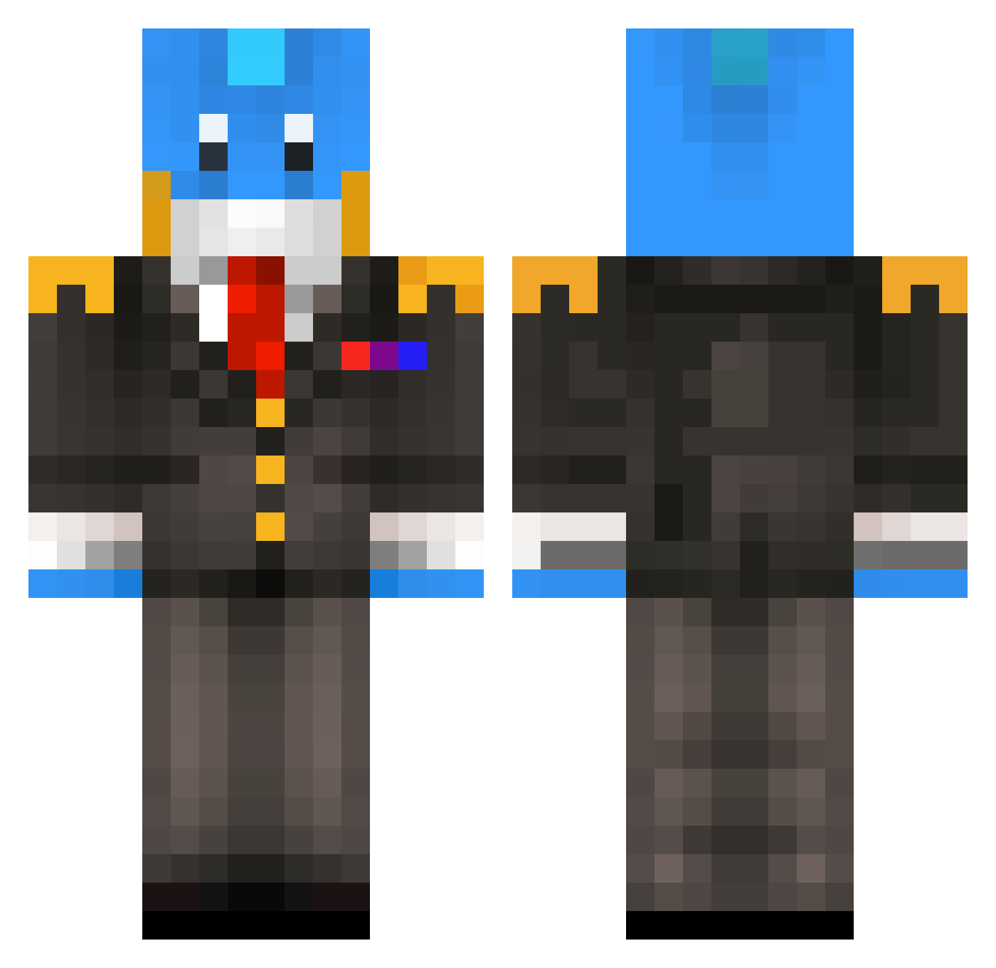 FelixSeptima Minecraft skin, front and back view