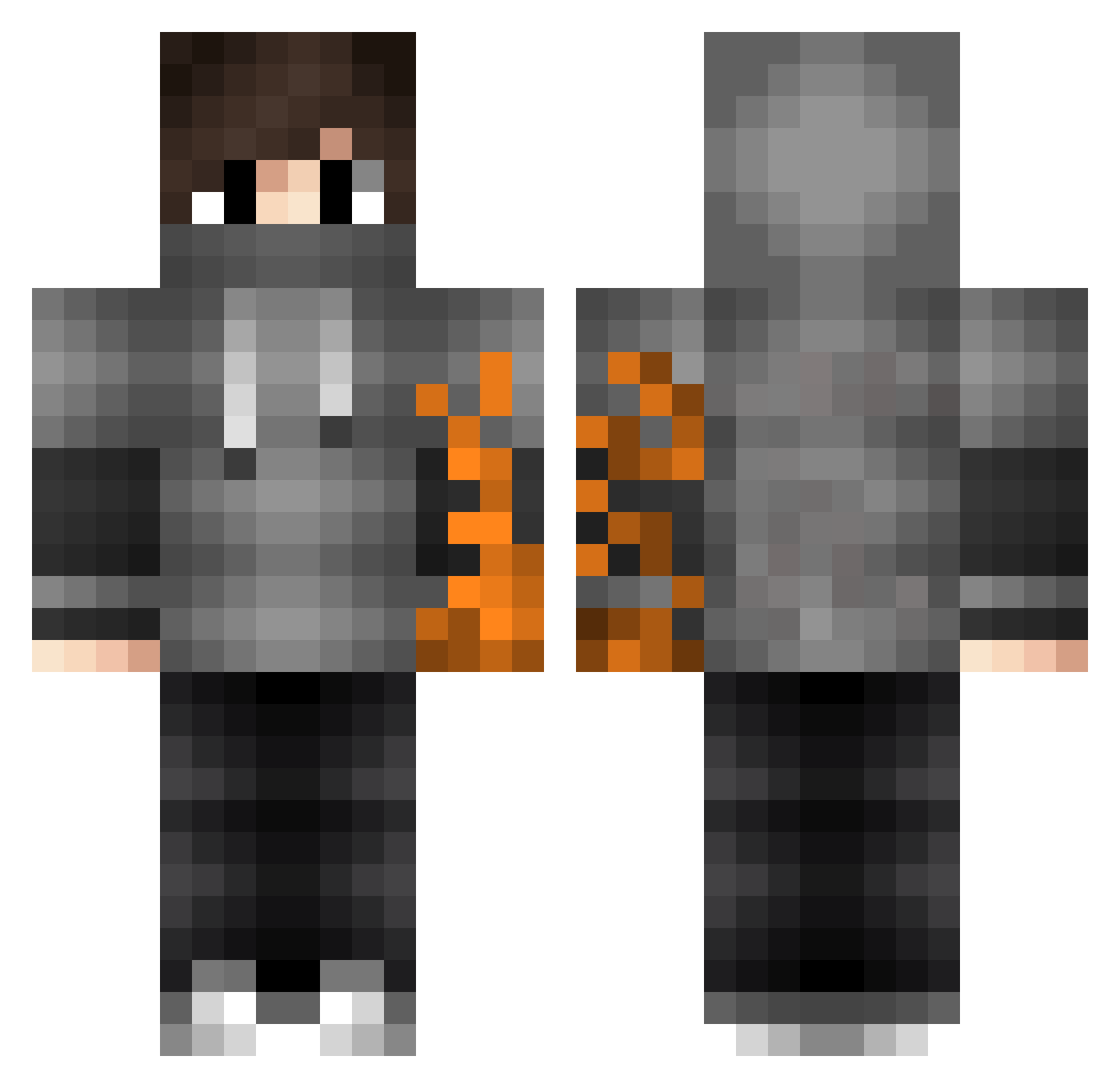 Sugarmintz Minecraft skin, front and back view