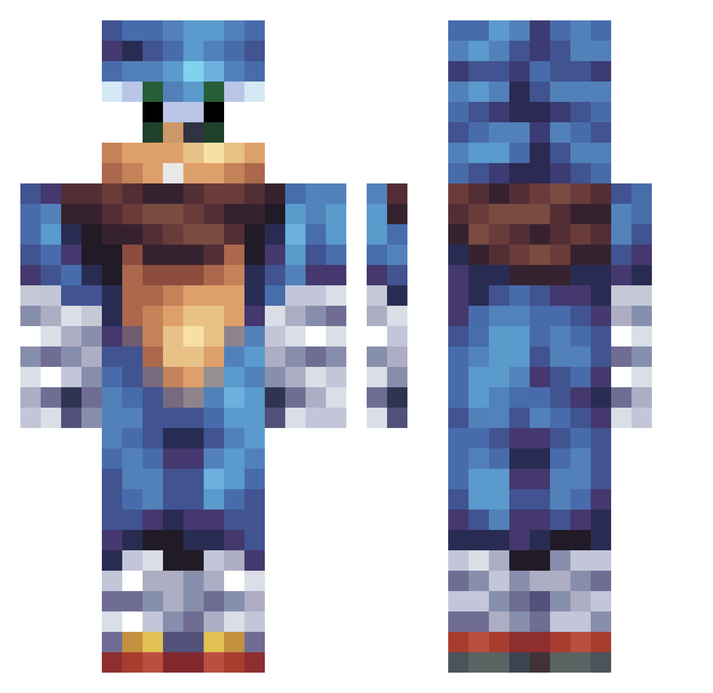 Rania_Uw0 Minecraft skin, front and back view
