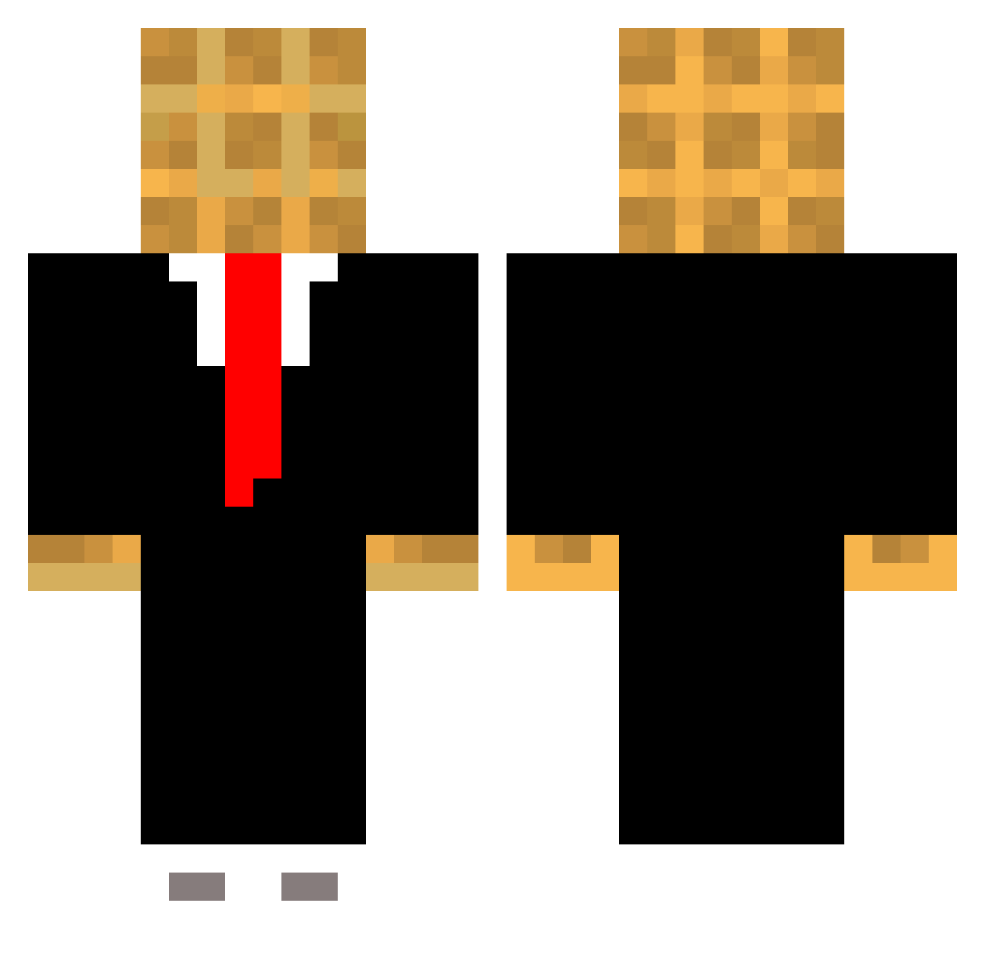 Gofer124 Minecraft skin, front and back view