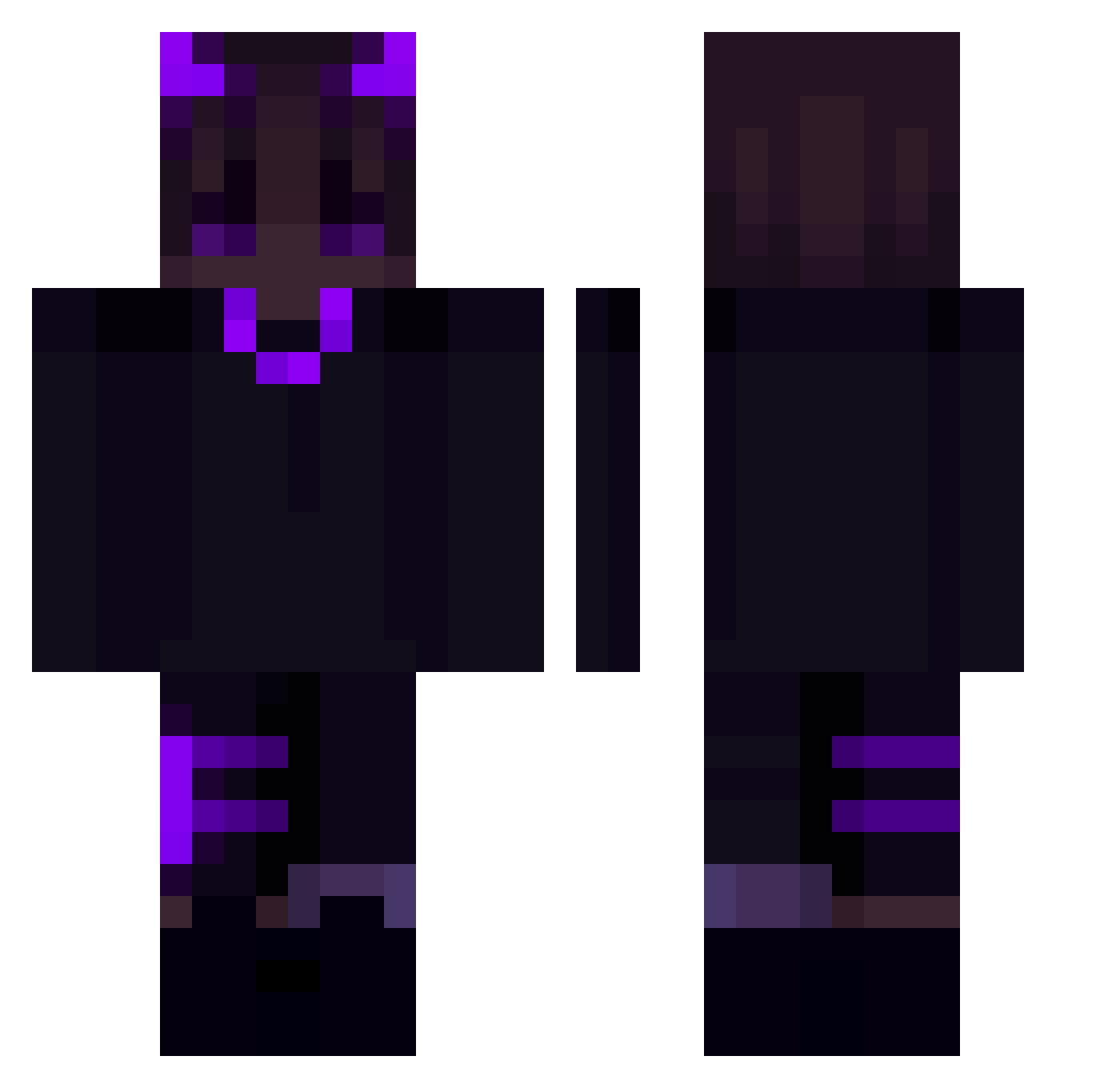 _Nissie Minecraft skin, front and back view