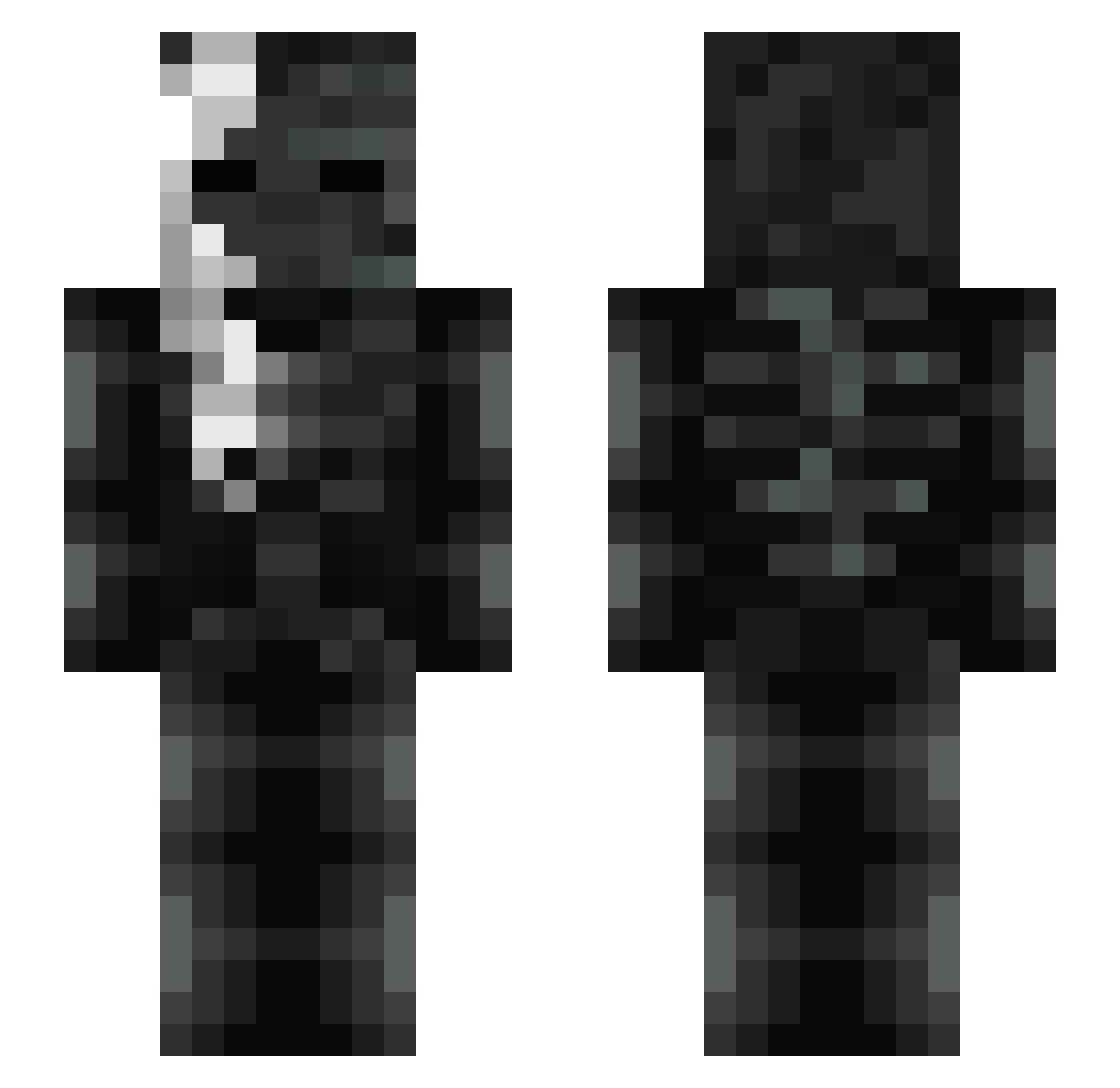 Roc223 Minecraft skin, front and back view