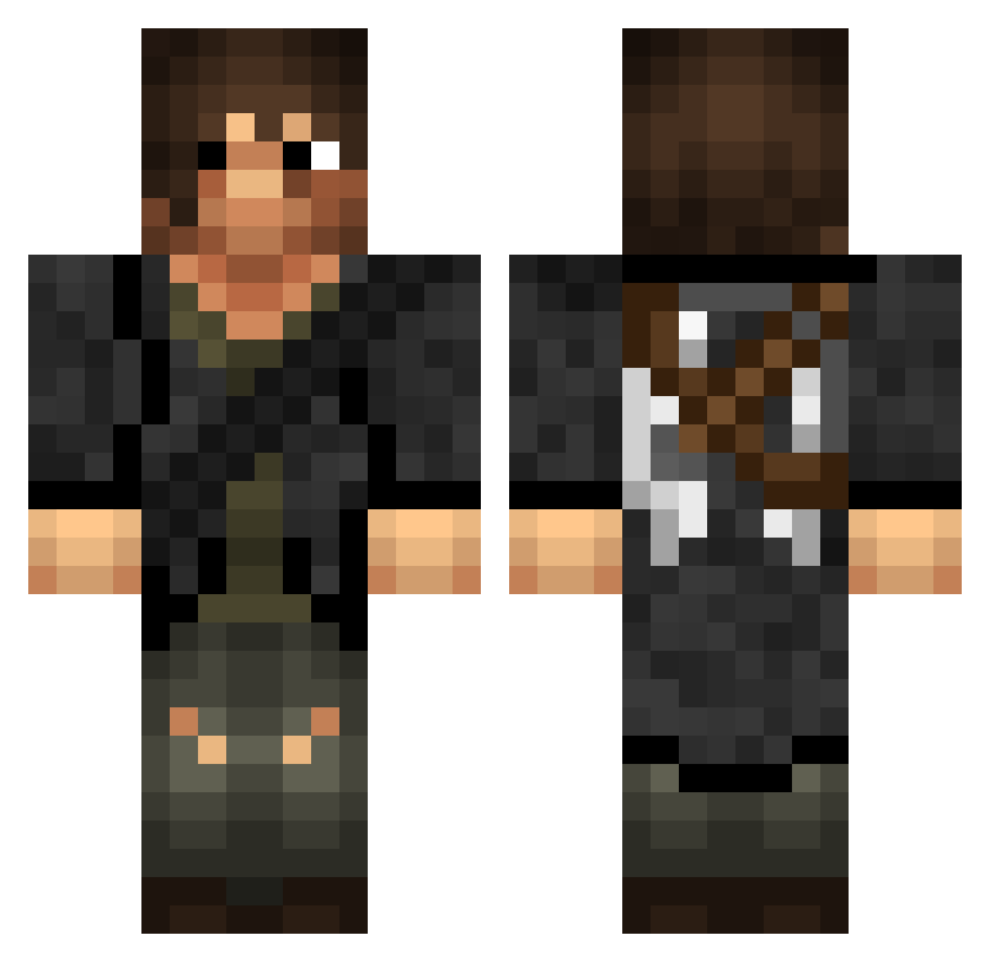 OscarTML Minecraft skin, front and back view