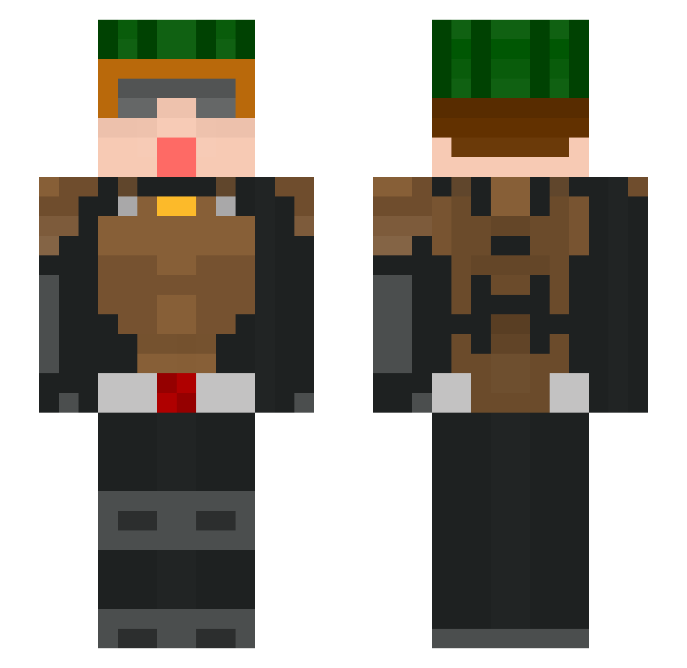 TorqueLife Minecraft skin, front and back view