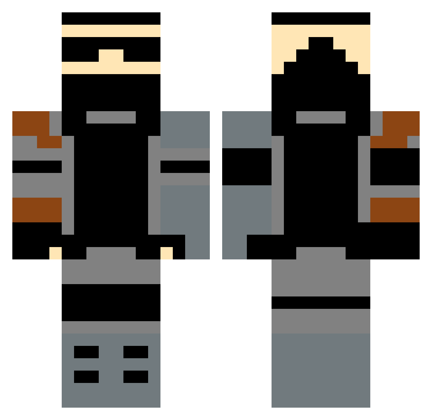 TwelveK Minecraft skin, front and back view