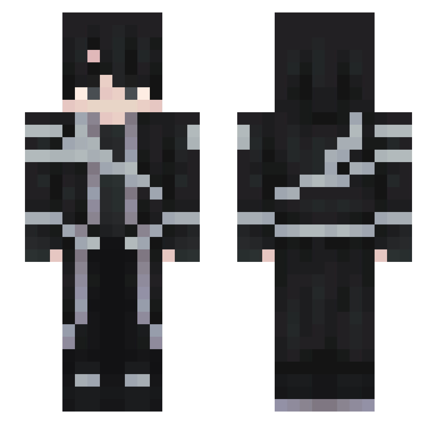 ImmortalMochi Minecraft skin, front and back view