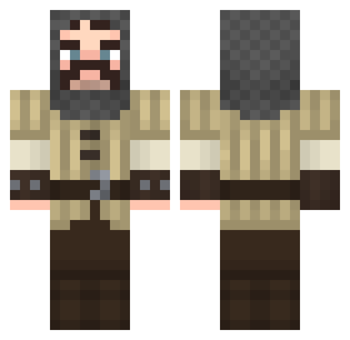 nolongerraining Minecraft skin, front and back view