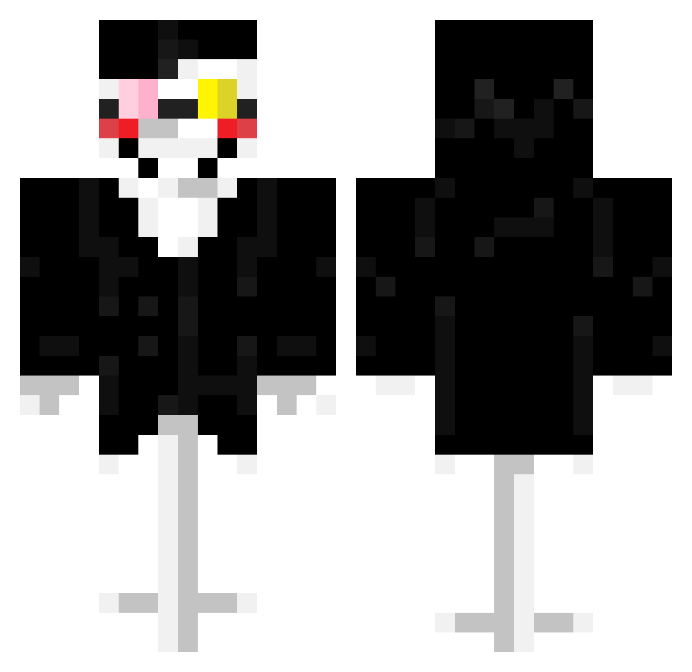 chairstealer69 Minecraft skin, front and back view