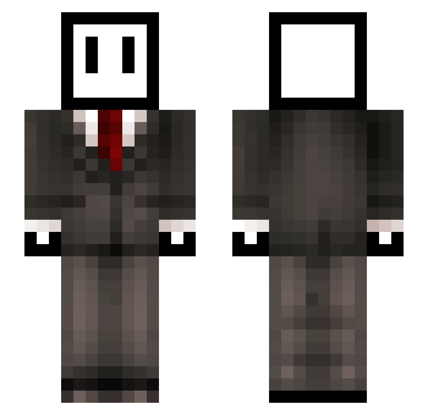 Wall_Bird Minecraft skin, front and back view