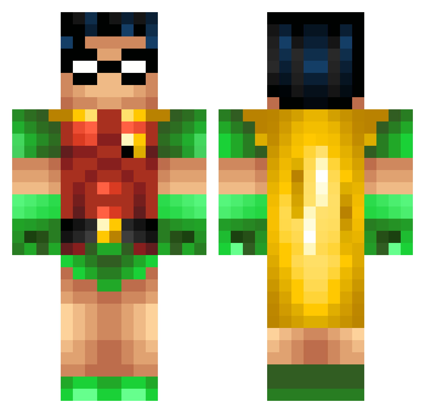 Atlas_Corrigan_ Minecraft skin, front and back view