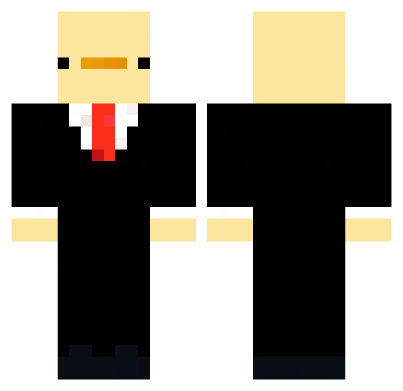 Nyxell Minecraft skin, front and back view