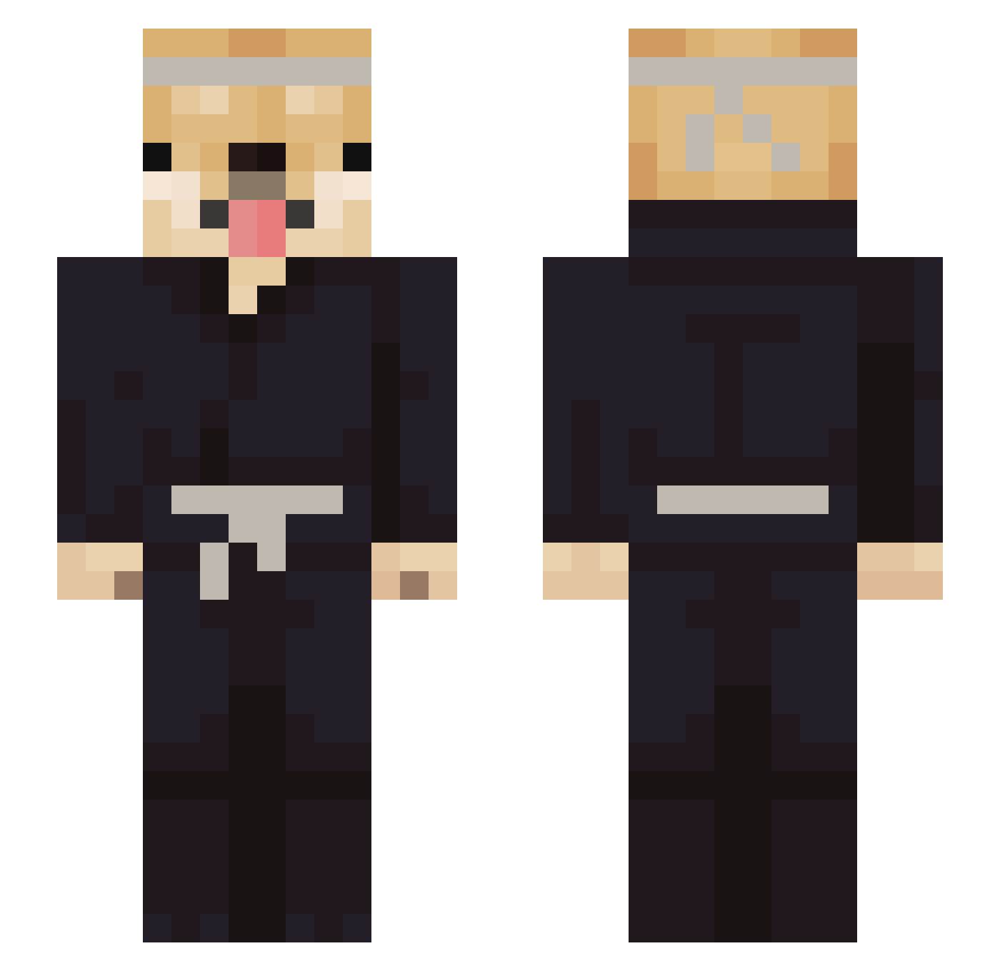 Nitya Minecraft skin, front and back view