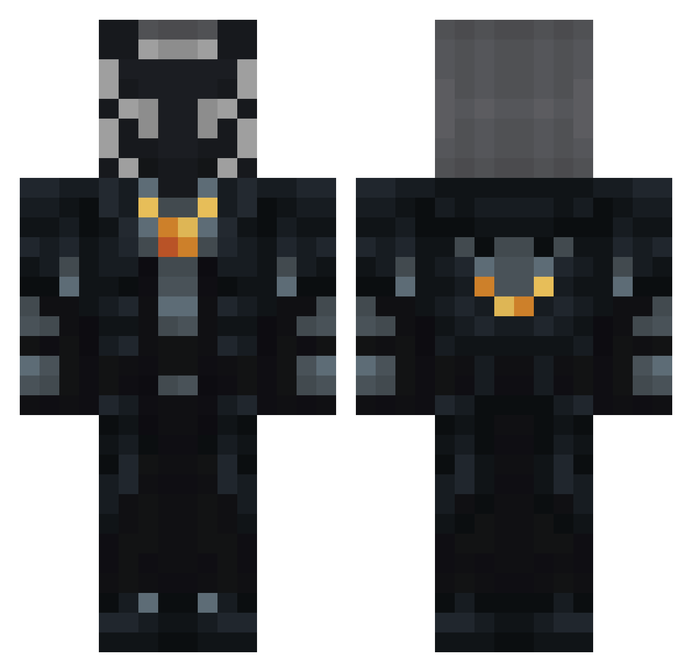 HueyToonz Minecraft skin, front and back view
