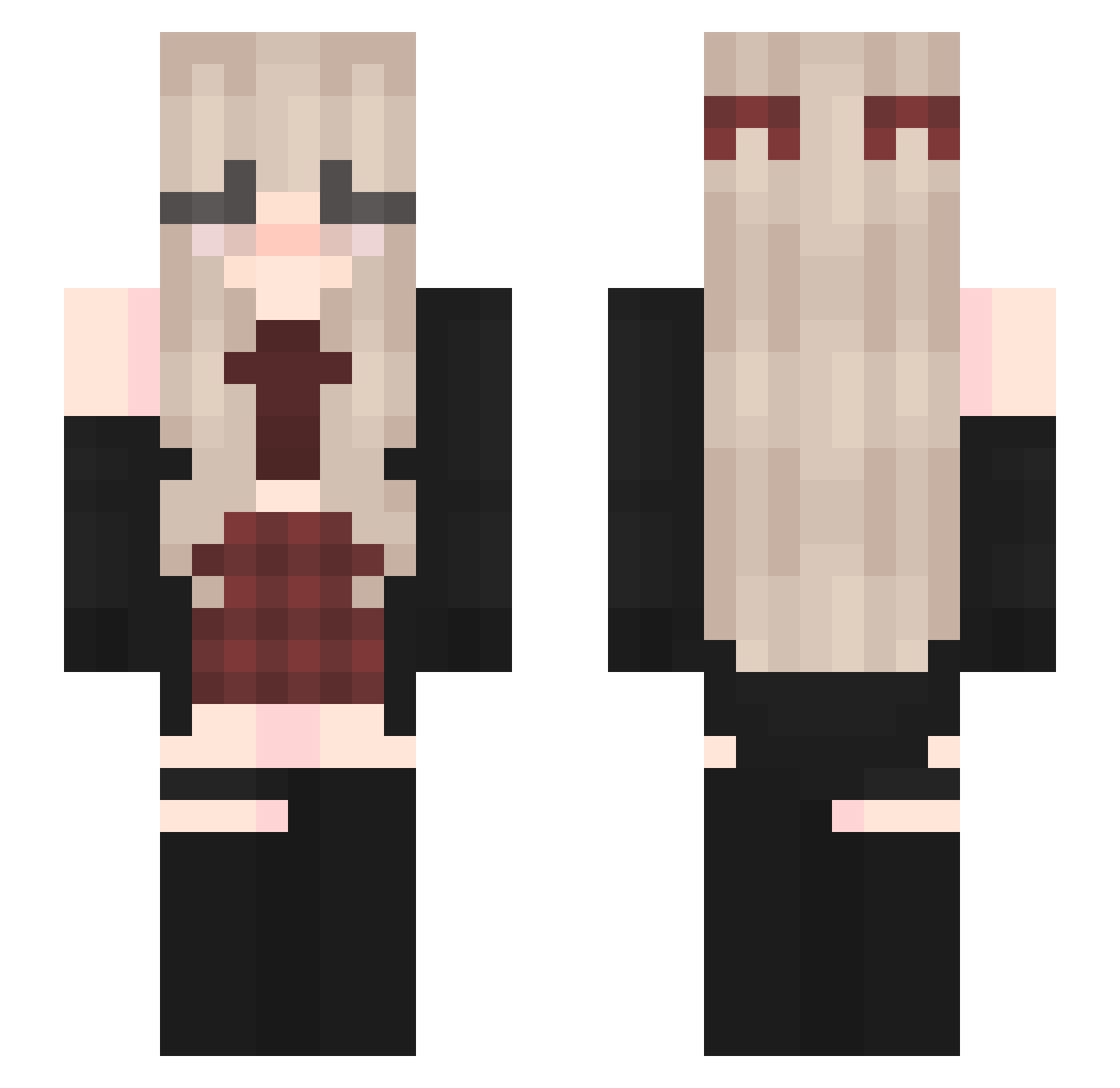 yumii113 Minecraft skin, front and back view