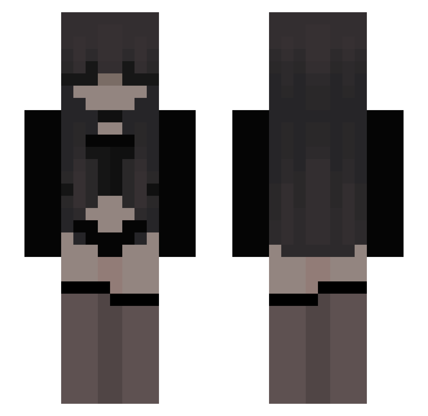vowas Minecraft skin, front and back view
