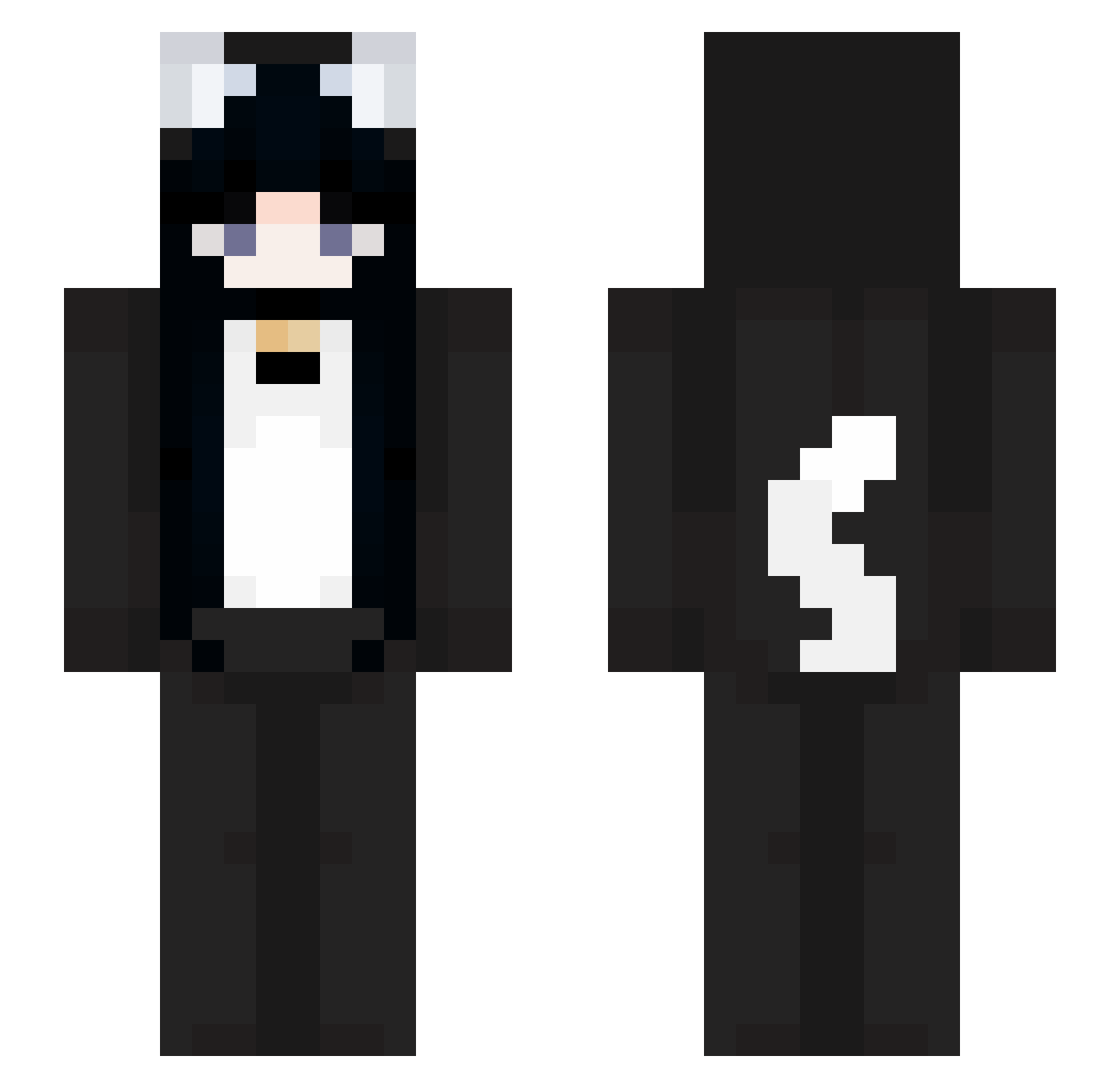 VolShort Minecraft skin, front and back view
